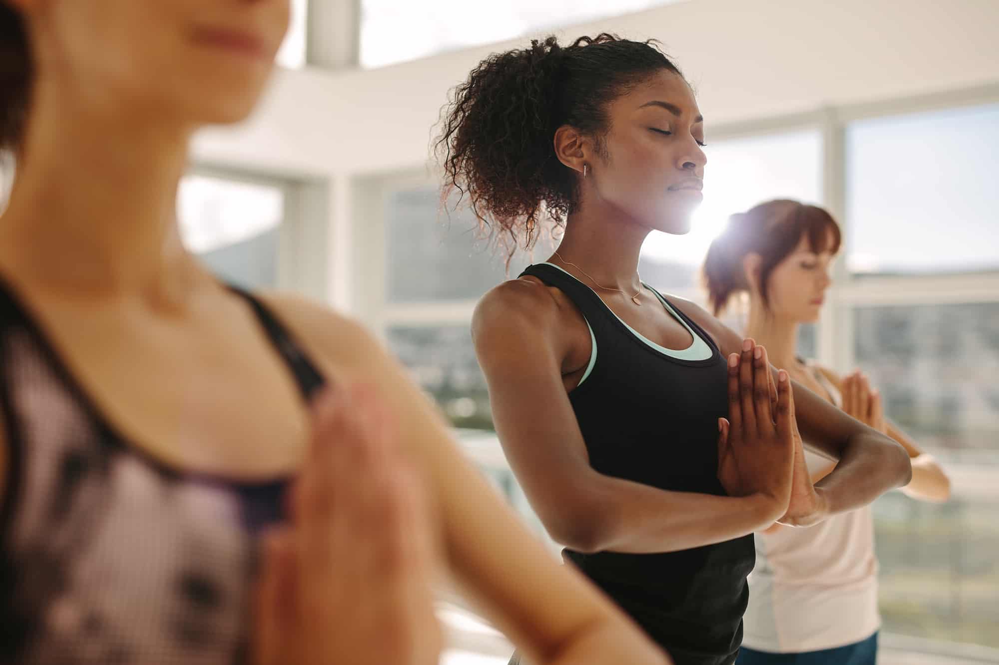 woman doing yoga